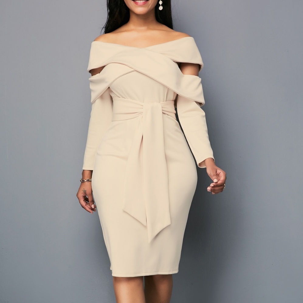 Tan Classy Etticate dress for the Lady with curves